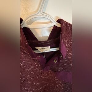 Deep purple sweater open neck